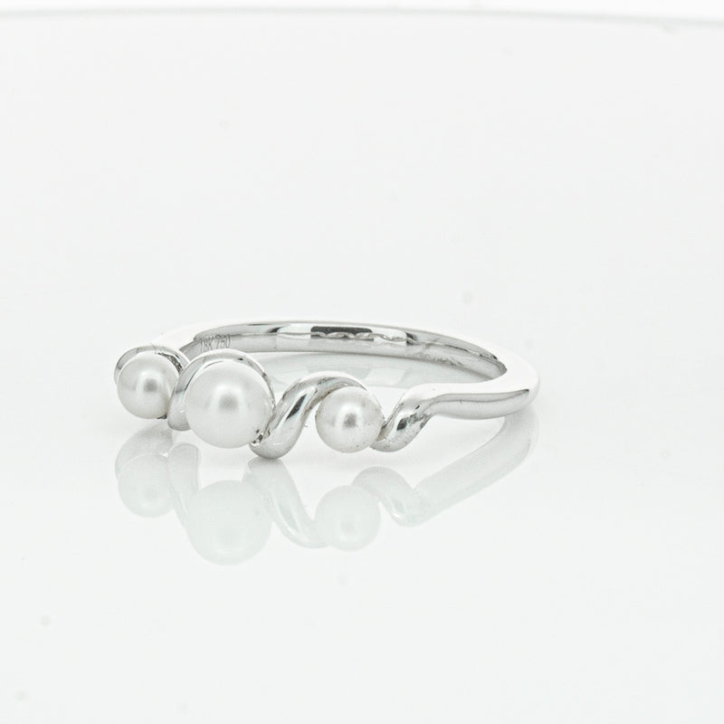 18ct White Gold Akoya Pearl Margaux Ring-Ring-Walker & Hall