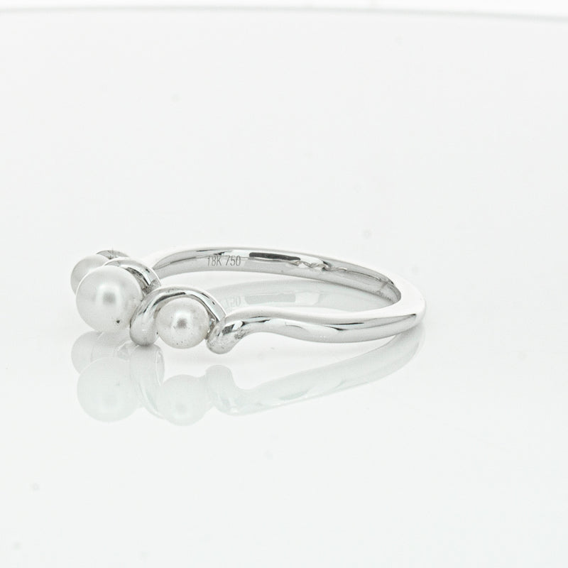 18ct White Gold Akoya Pearl Margaux Ring-Ring-Walker & Hall