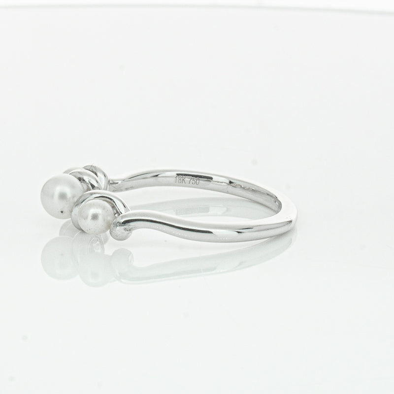 18ct White Gold Akoya Pearl Margaux Ring-Ring-Walker & Hall