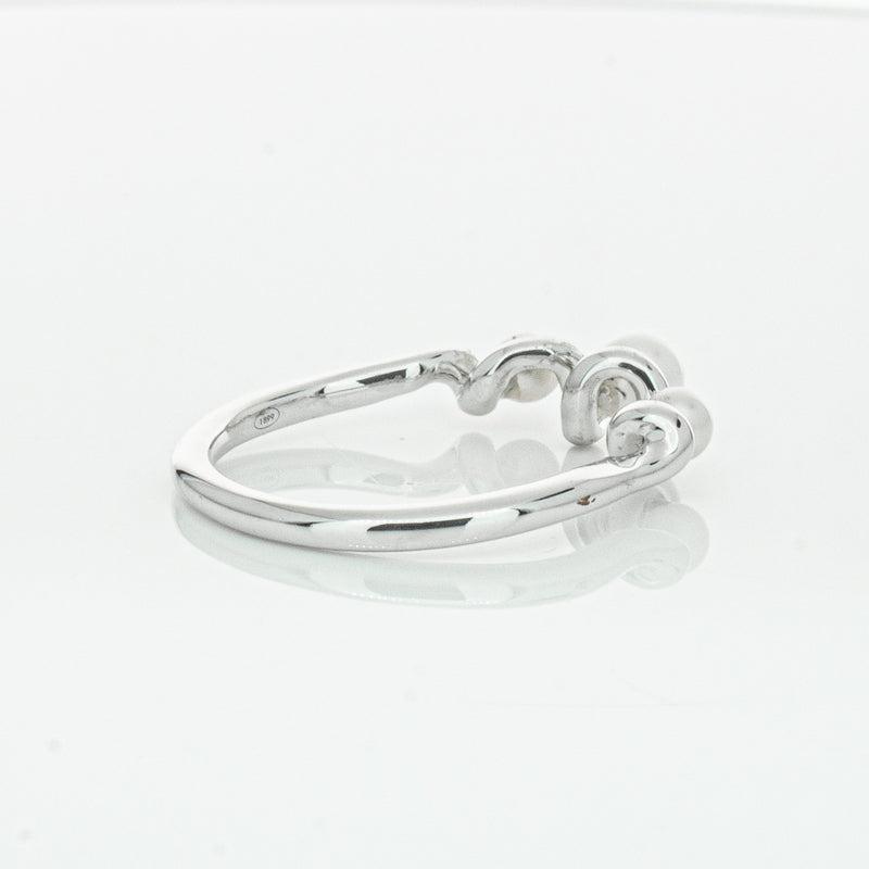 18ct White Gold Akoya Pearl Margaux Ring-Ring-Walker & Hall
