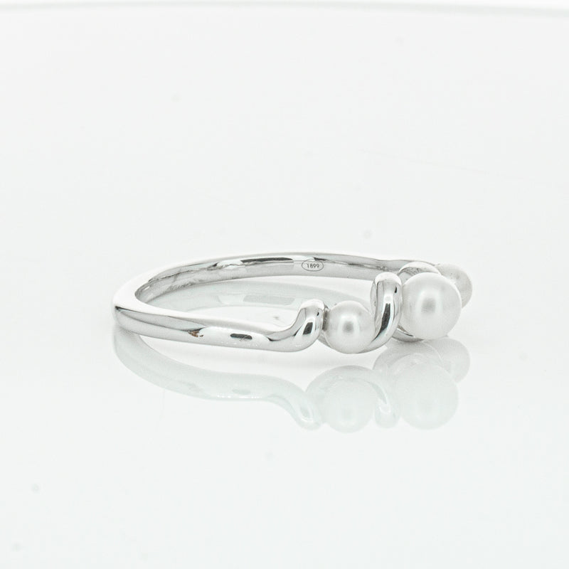 18ct White Gold Akoya Pearl Margaux Ring-Ring-Walker & Hall