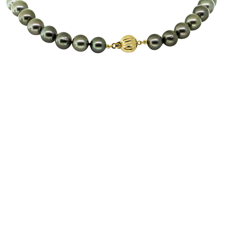 18ct Yellow Gold Tahitian Black Pearl Strand - Necklace - Walker & Hall