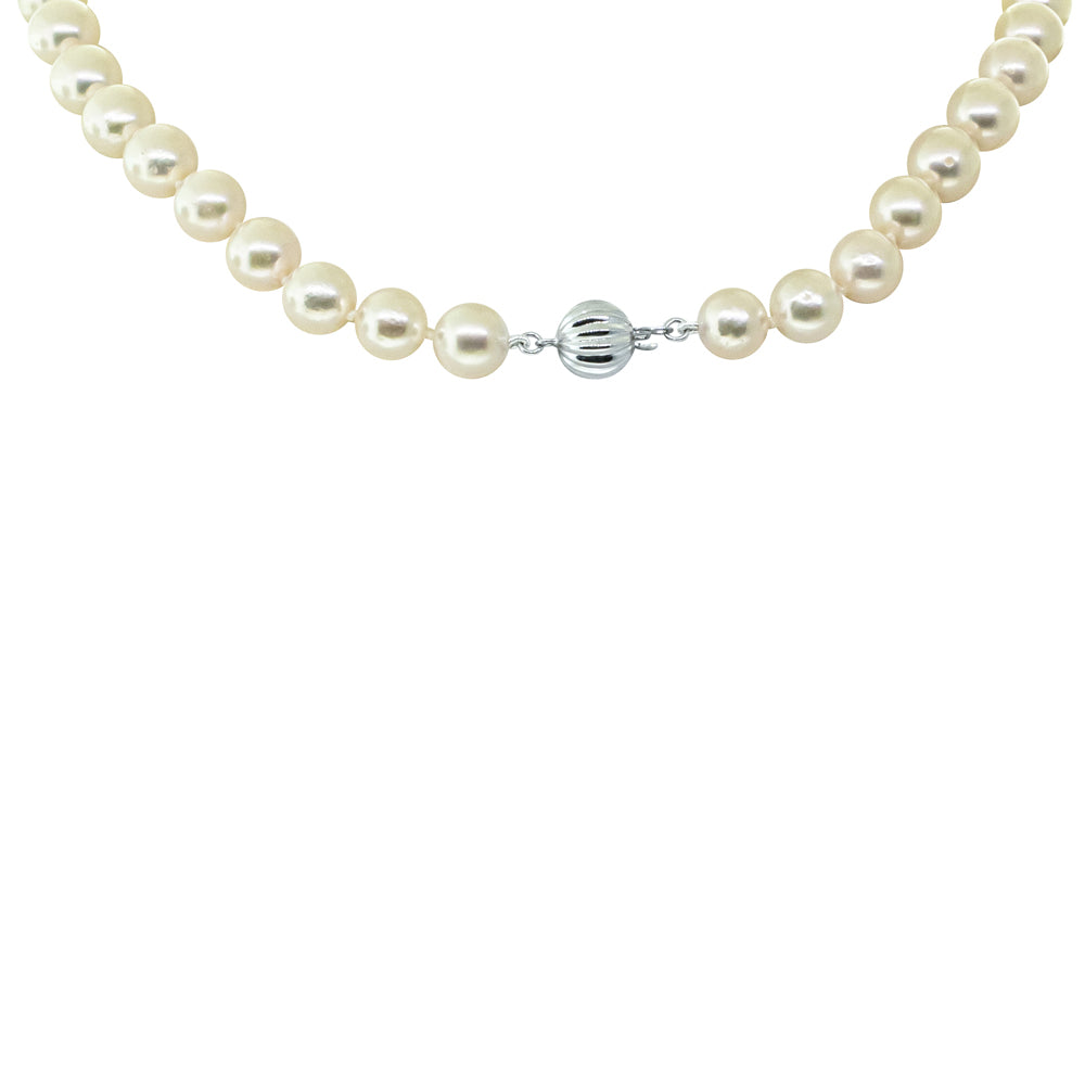 9ct White Gold Akoya Pearl Strand - Necklace - Walker & Hall