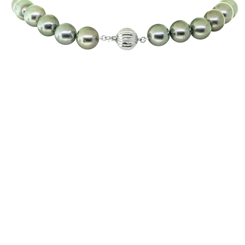 9ct White Gold Tahitian Black Pearl Strand-Necklace-Walker & Hall