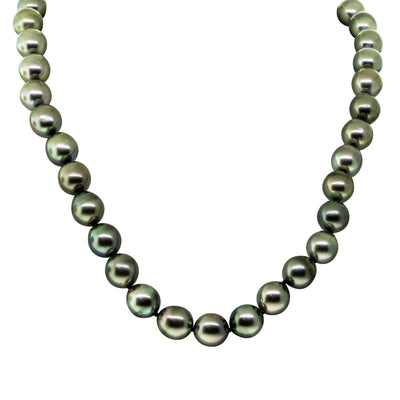 9ct White Gold Tahitian Black Pearl Strand