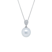 18ct White Gold 13.8mm South Sea Pearl & Diamond Aegean Pendant