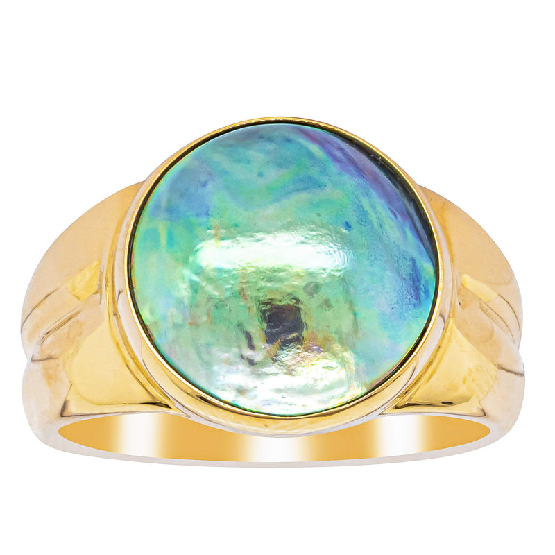 Deja Vu 18ct Yellow Gold 13mm Paua Pearl Ring