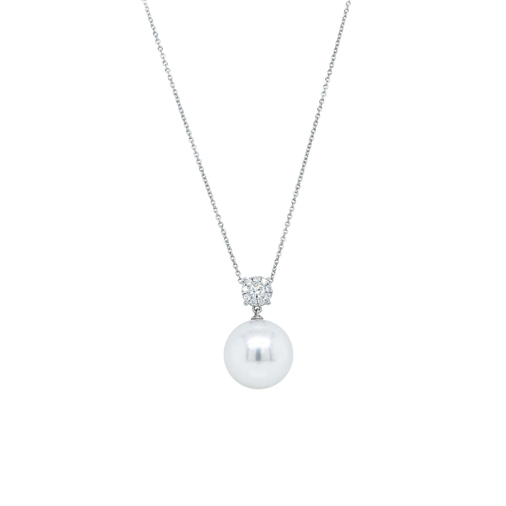 18ct White Gold 15.4mm South Sea Pearl & Diamond Galaxy Necklace