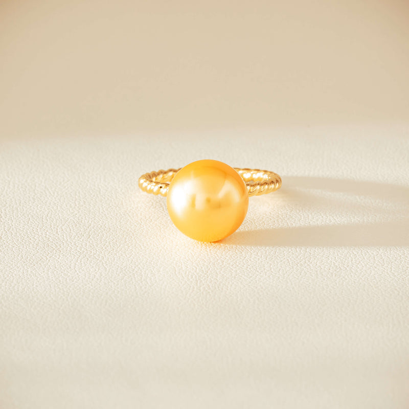 18ct Yellow Gold 10mm Golden Pearl Twine Ring - Ring - Walker & Hall