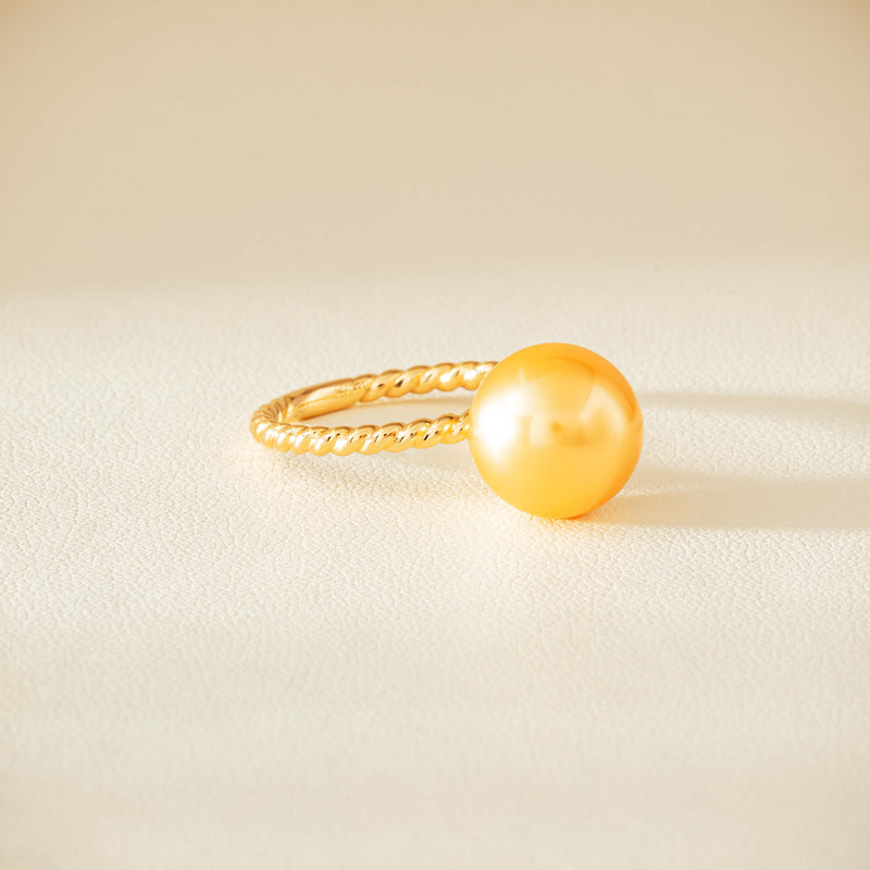 18ct Yellow Gold 10mm Golden Pearl Twine Ring - Ring - Walker & Hall