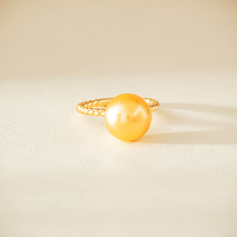 18ct Yellow Gold 10mm Golden Pearl Twine Ring - Ring - Walker & Hall