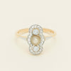 Vintage 14ct Yellow Gold Pearl & Diamond Art Deco Ring - Ring - Walker & Hall