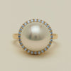 18ct Yellow Gold 12.8mm South Sea Pearl & Diamond Callisto Ring - Ring - Walker & Hall