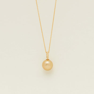 18ct Yellow Gold 12mm Golden Pearl Twine Pendant