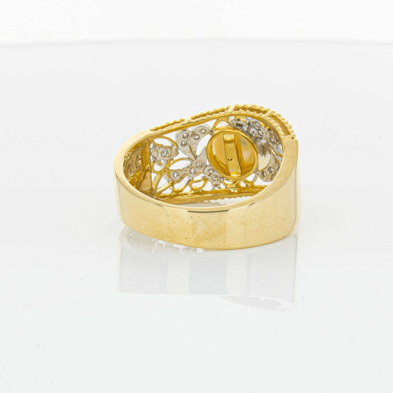 Deja Vu 18ct Yellow Gold Cultured Pearl & Diamond Ring - Ring - Walker & Hall