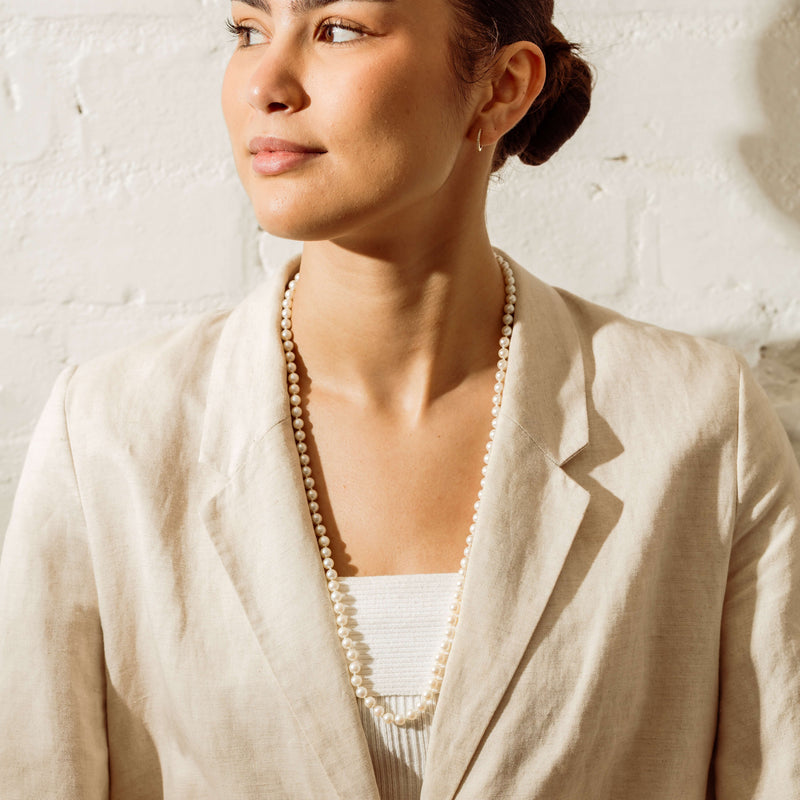 Deja Vu 9ct Yellow Gold 6-6.5mm Akoya Pearl Strand 70cm
