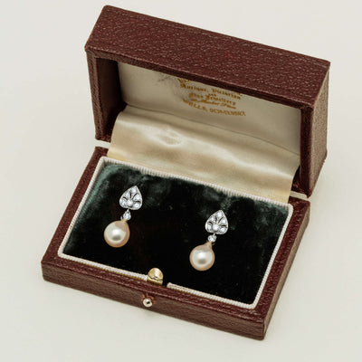 Deja Vu 18ct White Gold Akoya Pearl & Diamond Earrings