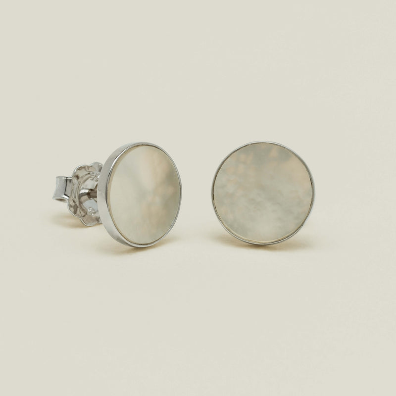 Sterling Silver Mother Of Pearl Gaia Stud Earrings - Earrings - Walker & Hall