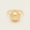 18ct Yellow Gold Golden South Sea Pearl & Diamond Ring