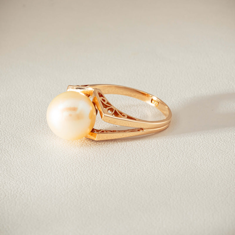 Deja Vu 14ct Rose Gold 10mm Akoya Pearl Ring - Ring - Walker & Hall