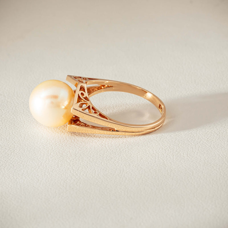 Deja Vu 14ct Rose Gold 10mm Akoya Pearl Ring - Ring - Walker & Hall