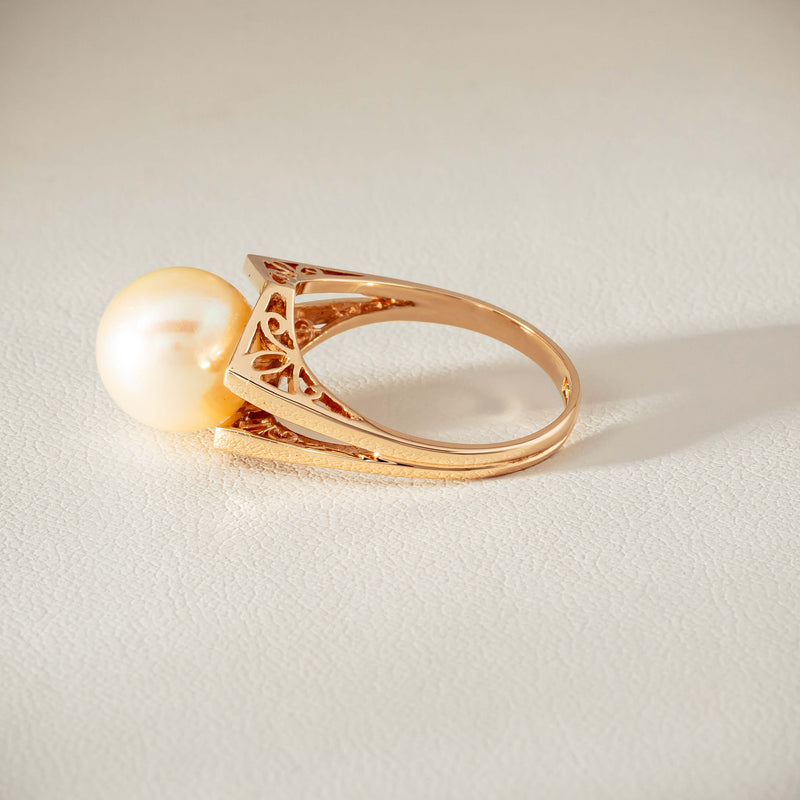 Deja Vu 14ct Rose Gold 10mm Akoya Pearl Ring - Ring - Walker & Hall
