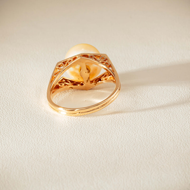 Deja Vu 14ct Rose Gold 10mm Akoya Pearl Ring - Ring - Walker & Hall