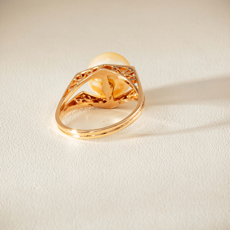 Deja Vu 14ct Rose Gold 10mm Akoya Pearl Ring - Ring - Walker & Hall
