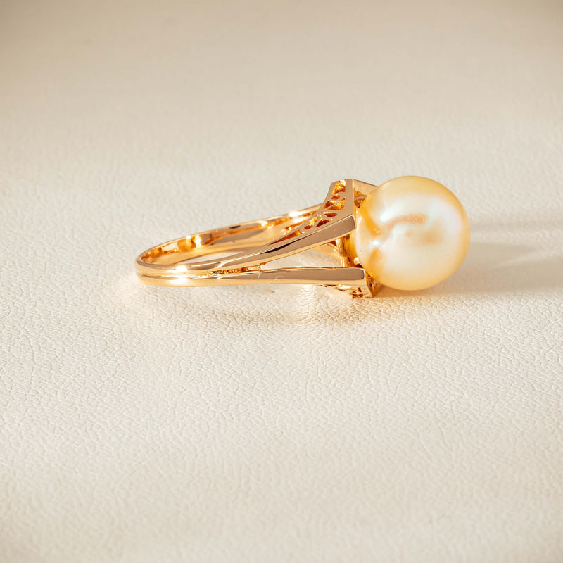 Deja Vu 14ct Rose Gold 10mm Akoya Pearl Ring - Ring - Walker & Hall