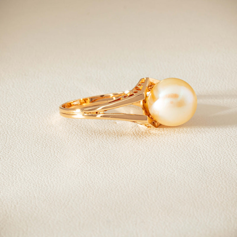Deja Vu 14ct Rose Gold 10mm Akoya Pearl Ring - Ring - Walker & Hall