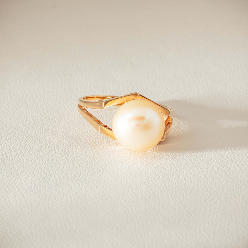 Deja Vu 14ct Rose Gold 10mm Akoya Pearl Ring - Ring - Walker & Hall