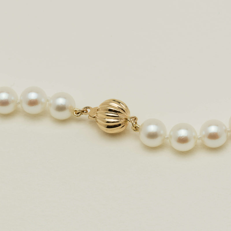 9ct Yellow Gold Akoya 7-7.5mm Pearl Necklace