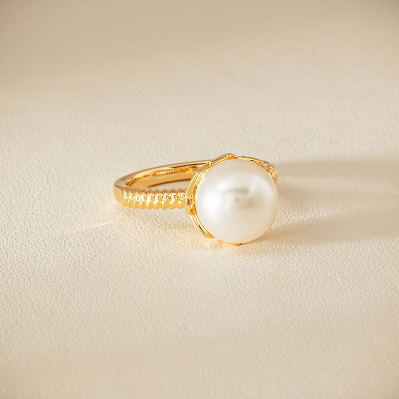18ct Yellow Gold 10.5mm South Sea Pearl Selene Ring