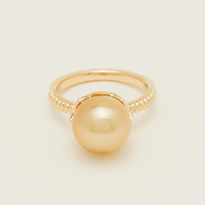 18ct Yellow Gold 11.2mm Golden Pearl Selene Ring