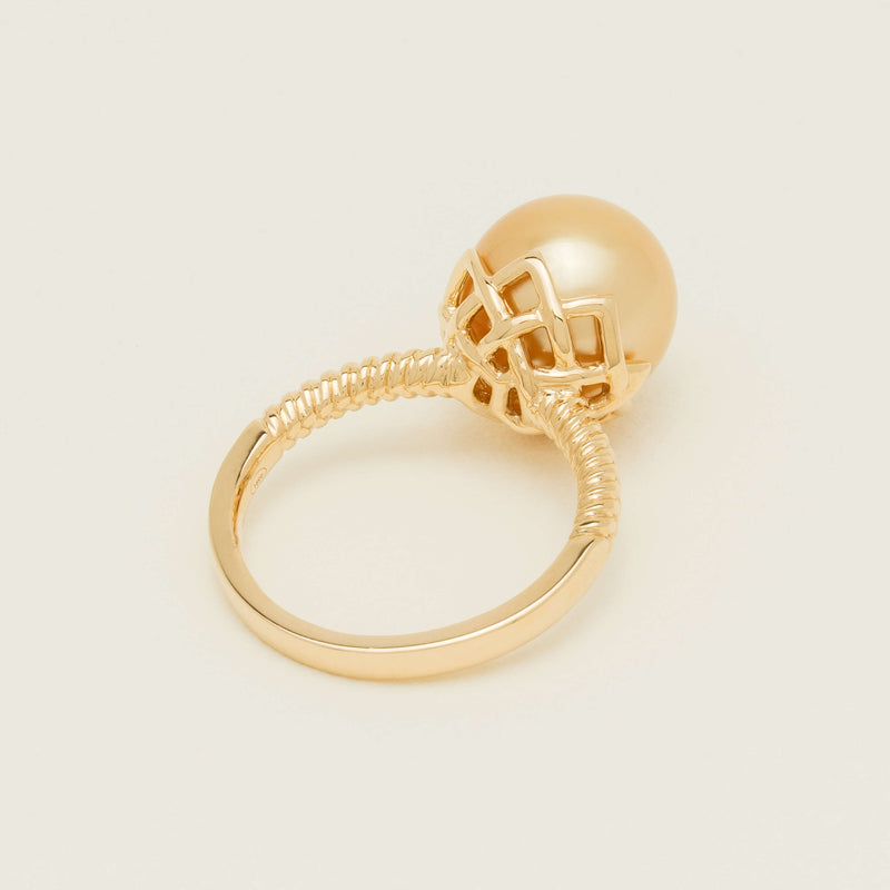 18ct Yellow Gold 11.2mm Golden Pearl Selene Ring