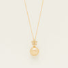 18ct Yellow Gold 12.4mm Golden Pearl Flower Pendant