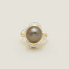 Deja Vu 18ct Yellow Gold 11.8mm Black Pearl & Diamond Ring - Ring - Walker & Hall