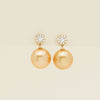 18ct Yellow Gold 11.8mm Golden Pearl Diamond Galaxy Earrings