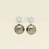 18ct White Gold 11.3mm Black Pearl Diamond Galaxy Earrings