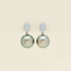 18ct White Gold 11.3mm Black Pearl Diamond Aegean Earrings