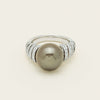 Deja Vu Platinum 13mm Black Pearl & Diamond Ring - Ring - Walker & Hall