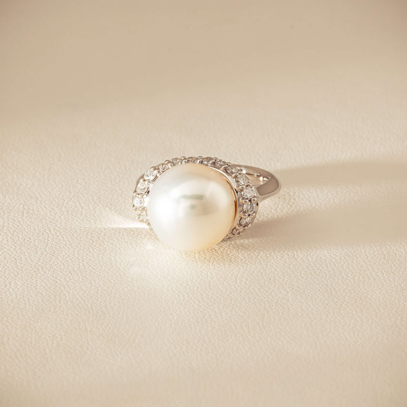 Deja Vu Platinum 12.3mm South Sea Pearl & Diamond Ring - Ring - Walker & Hall