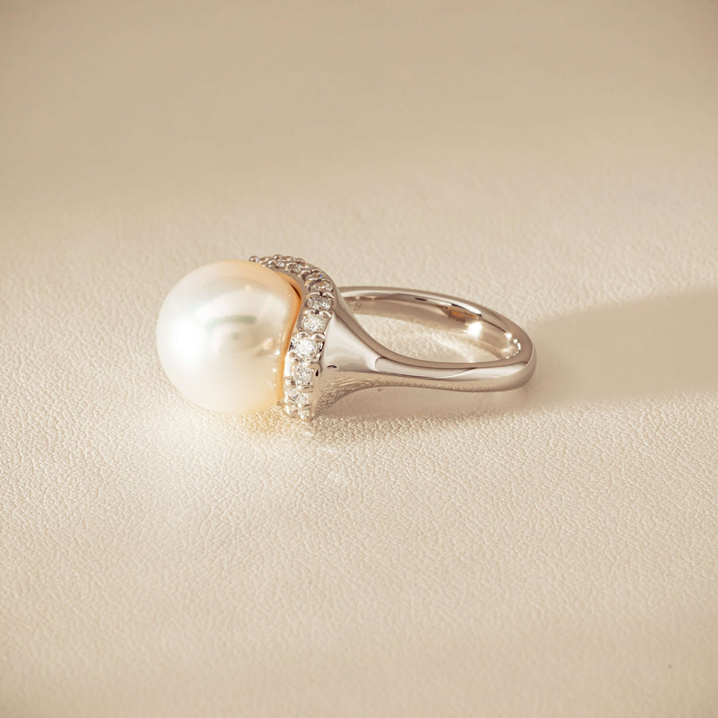 Deja Vu Platinum 12.3mm South Sea Pearl & Diamond Ring - Ring - Walker & Hall