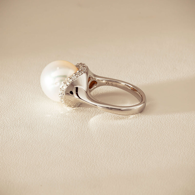 Deja Vu Platinum 12.3mm South Sea Pearl & Diamond Ring - Ring - Walker & Hall
