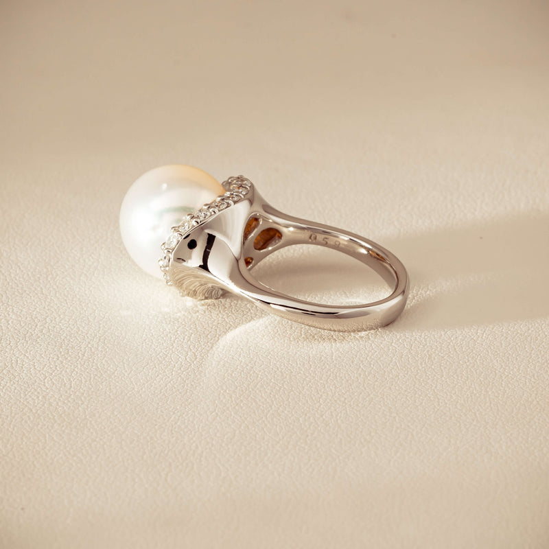 Deja Vu Platinum 12.3mm South Sea Pearl & Diamond Ring - Ring - Walker & Hall