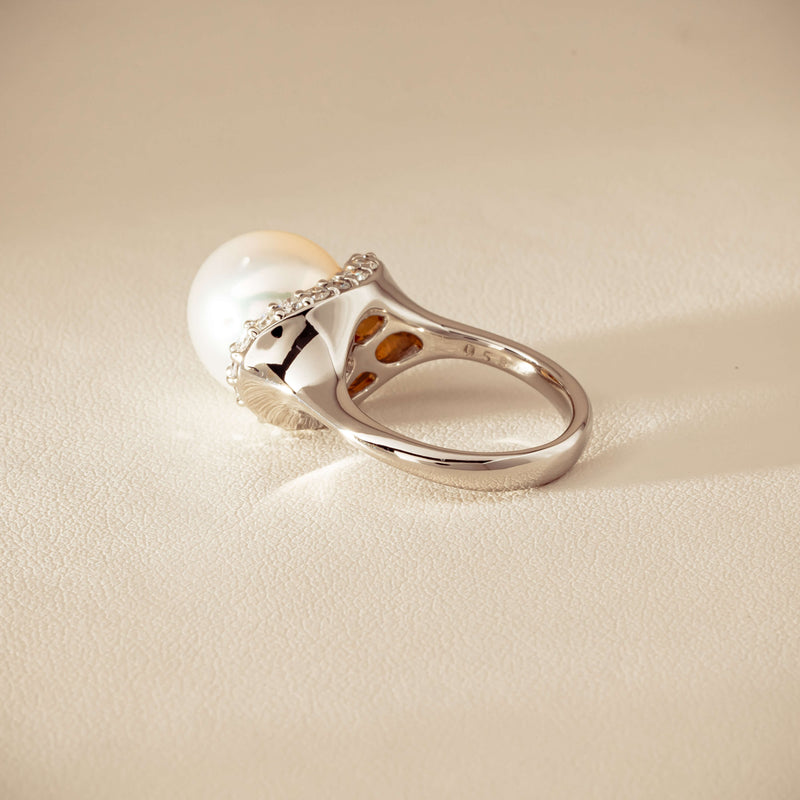 Deja Vu Platinum 12.3mm South Sea Pearl & Diamond Ring - Ring - Walker & Hall