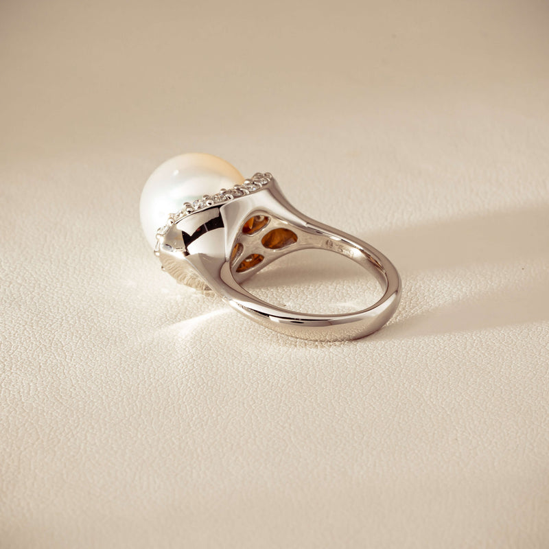 Deja Vu Platinum 12.3mm South Sea Pearl & Diamond Ring - Ring - Walker & Hall