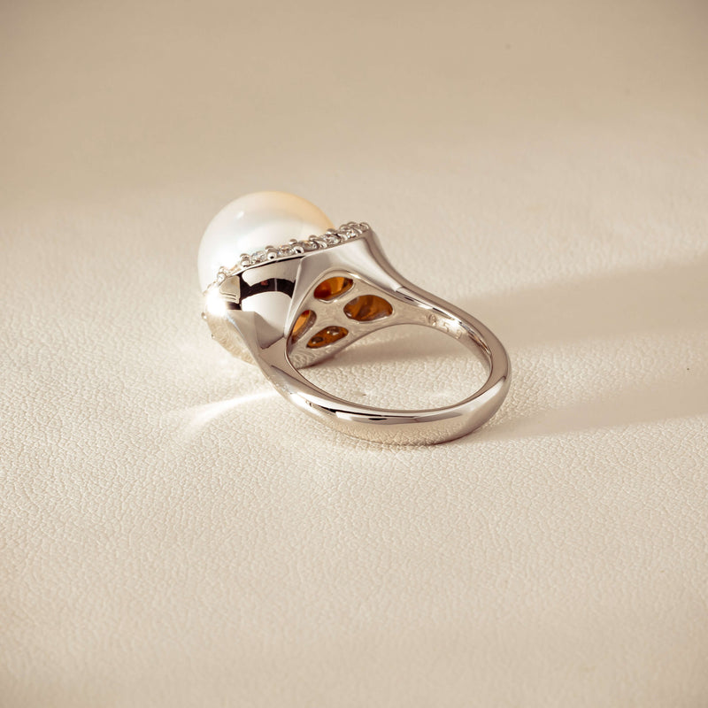 Deja Vu Platinum 12.3mm South Sea Pearl & Diamond Ring - Ring - Walker & Hall