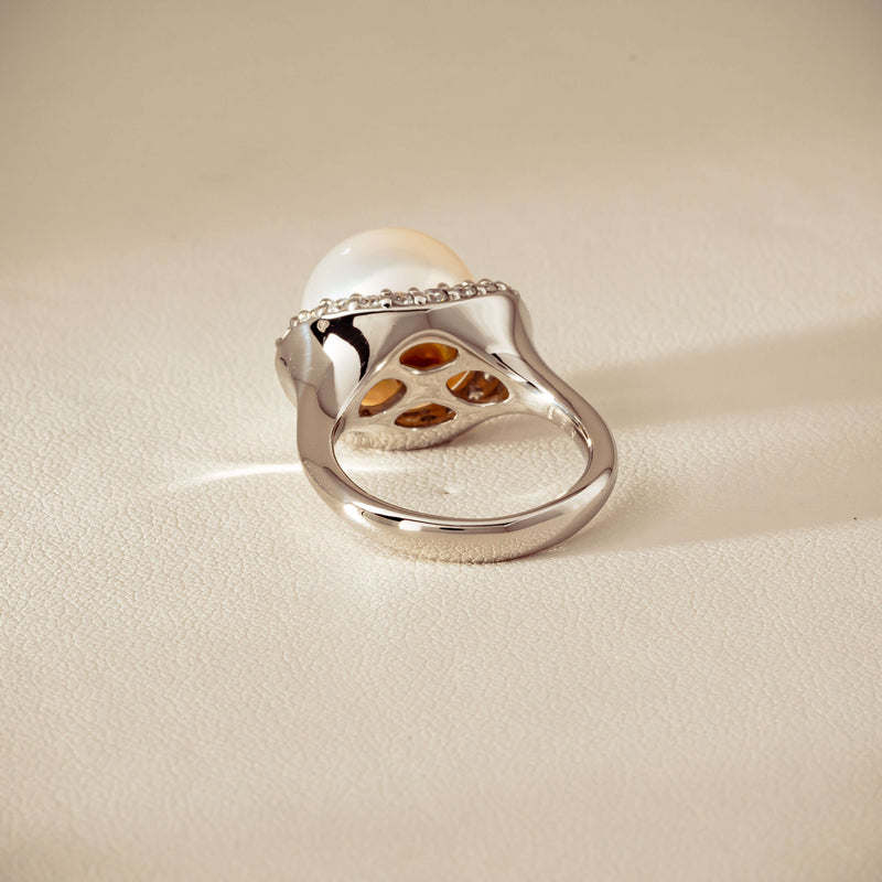 Deja Vu Platinum 12.3mm South Sea Pearl & Diamond Ring - Ring - Walker & Hall