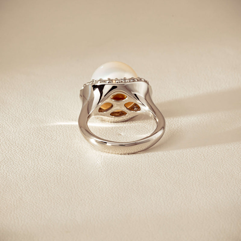 Deja Vu Platinum 12.3mm South Sea Pearl & Diamond Ring - Ring - Walker & Hall